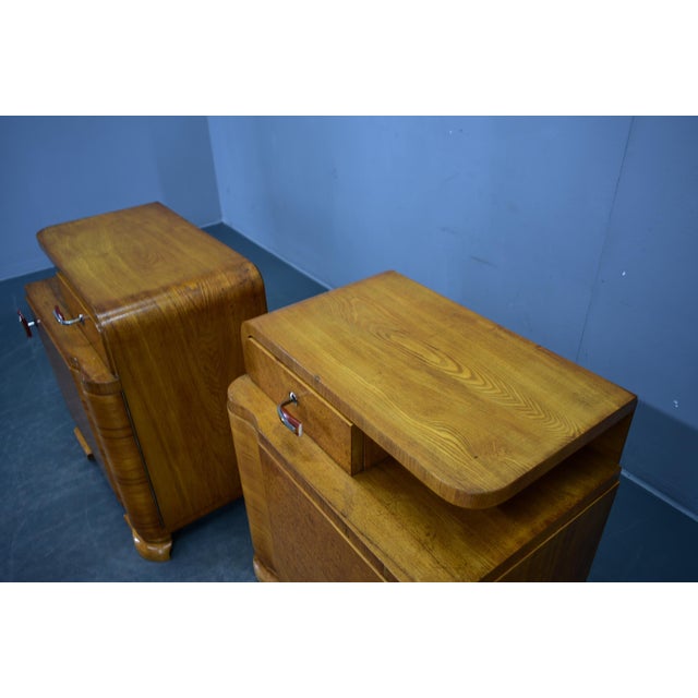 Vintage Art Deco Bedside Tables, Czechoslovakia, 1939s, Set of 2 For Sale - Image 10 of 18