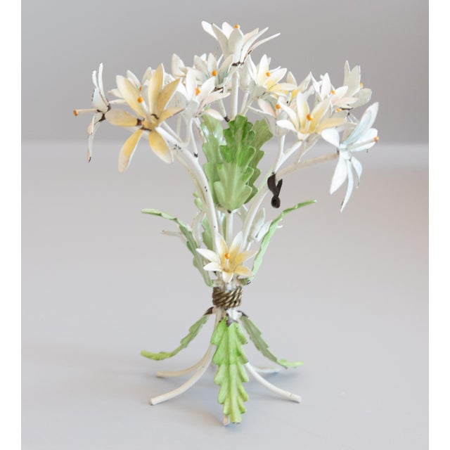 Green Vintage Italian Tole Floral Spray Flower Arrangement Bouquet Centerpiece For Sale - Image 8 of 8