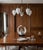 Metal 1950s Elegant Five-Arm Brass Chandelier With Frosted Glass Drops For Sale - Image 7 of 7