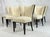Set of 6 Mid-Century Tuxedo Dining Chairs, Ebonized Wood, Brass Nailheads For Sale - Image 4 of 18
