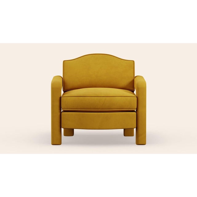 Contemporary Turmeric Velvet Elio Lounge Chair by Ceraudo For Sale - Image 3 of 7