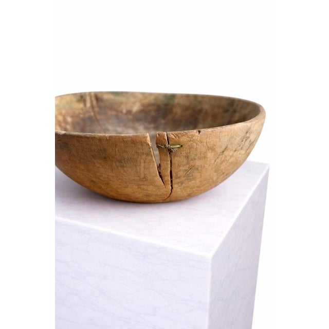 Gold Swedish Wabi-Sabi Hand-Carved Birch Bowl, 18th Century For Sale - Image 8 of 9