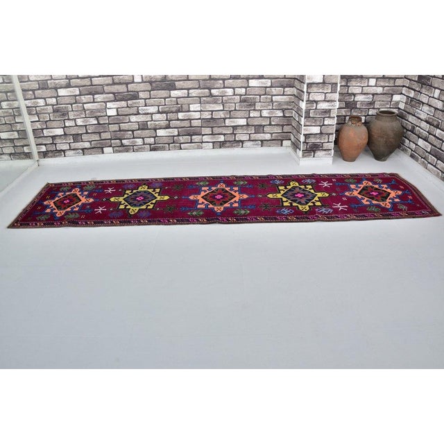 Textile Vintage Antique Hallway Runner Rug For Sale - Image 7 of 10