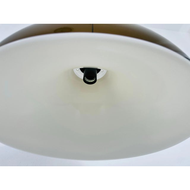 Brown and White Acrylic Glass Pendant Lamp in the style of Temde, 1970s For Sale - Image 6 of 10