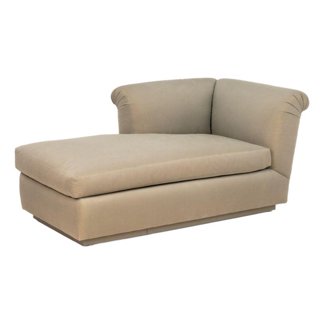 R. Jones Golden Sheen Upholstered Chaise Longue For Sale