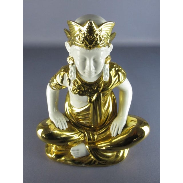 1970s Porcelain & Gilt Sculpture of Buddha from San Marco, 1970s For Sale - Image 5 of 11