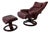 Fjords Hjellegjerde Cranberry Leather Swivel Reclining Lounge Chair With Ottoman For Sale