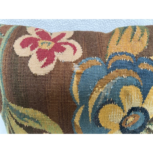 Mid 19th Century Pillow Upholstered With 19th Century Tapestry For Sale - Image 5 of 7