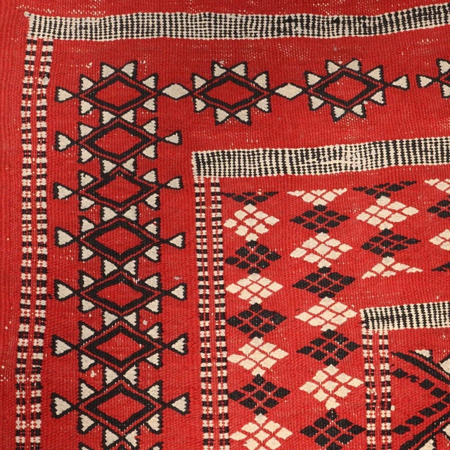Textile Kilim Rug in Cotton and Wool, Morocco For Sale - Image 7 of 10