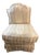 Vintage Slipper Chair W/ Silk Fabric For Sale