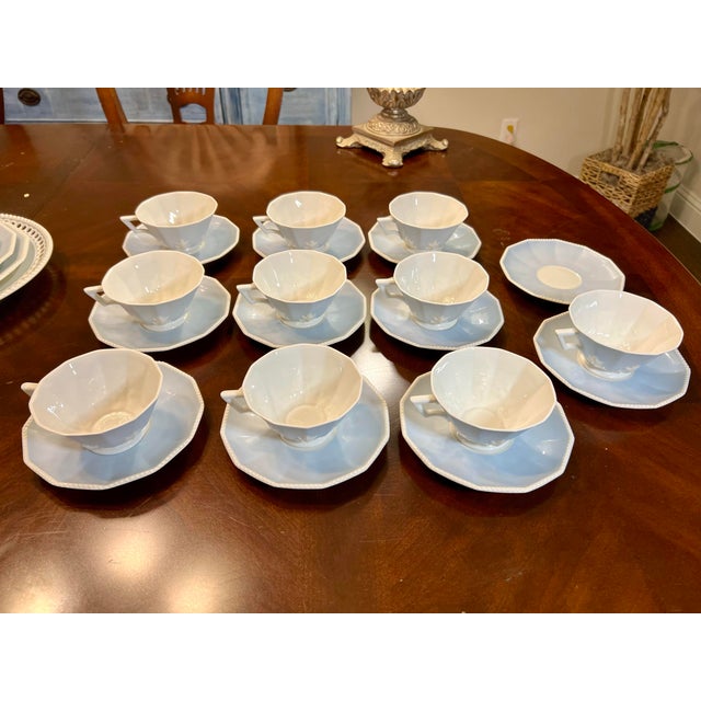 Sculpture Materials 1940s Rare Nymphenburg Perl Symphonie Blau 53 Piece Service. Exhibition Marks - 53 PCS For Sale - Image 7 of 12