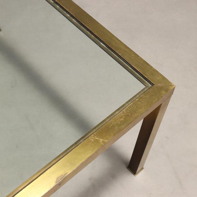 Vintage Coffee Table with Brass Frame, 1970s For Sale - Image 4 of 7