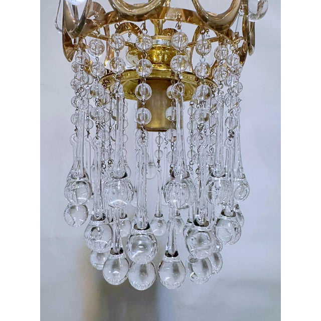 Traditional Mid 20th Century Gold Frame Layered Chandelier For Sale - Image 3 of 7