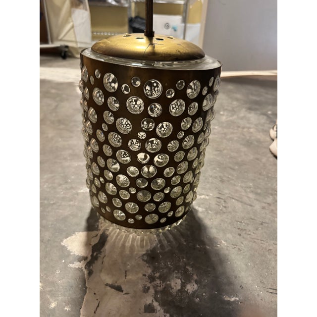 Brass 1950's Rupert Nikoll Hanging Bubble Lamp For Sale - Image 8 of 9