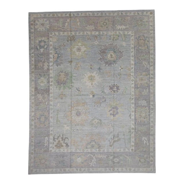 Turkish Oushak Rug 12'2" x 15'6" For Sale