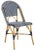 Modern Indoor-Outdoor French Bistro Stacking Side Chair in Navy & White & Light Brown - a Pair For Sale - Image 3 of 8