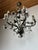 Metal Large Vintage 1990s Wrought Iron Floral Chandelier With Crystal Flowers & Grape Details For Sale - Image 7 of 18