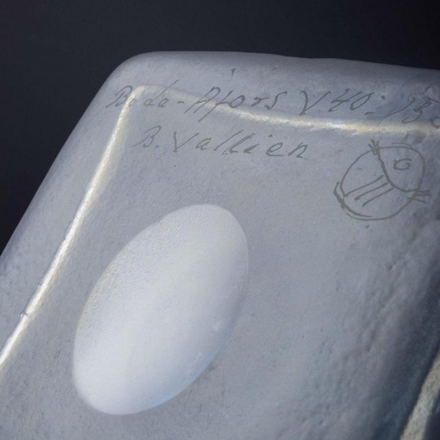 Square Vase in Frosted Glass by Bertil Vallien for Åfors/Kosta Boda, Sweden, 1970s For Sale - Image 4 of 5