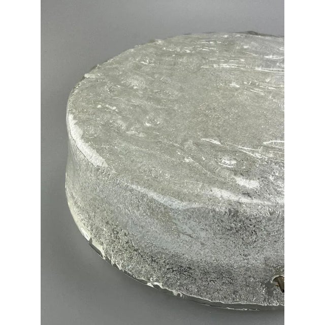Mid-Century Modern Flush Mount in Ice Glass from Hillebrand, 1960s For Sale - Image 6 of 13