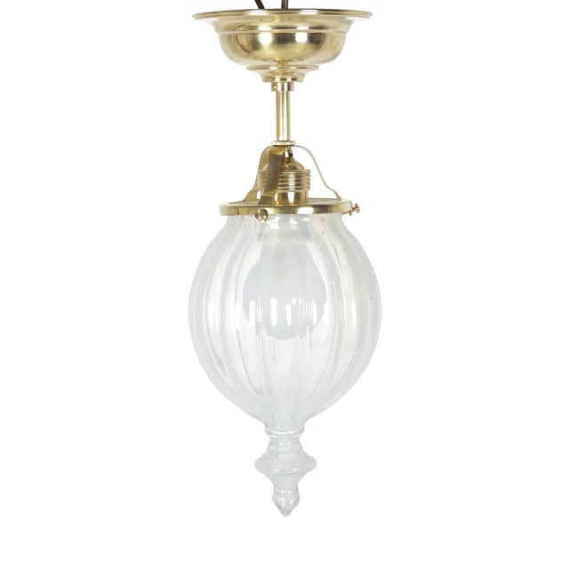 Art Nouveau Brass Ceiling Light, Austria, 1910s For Sale