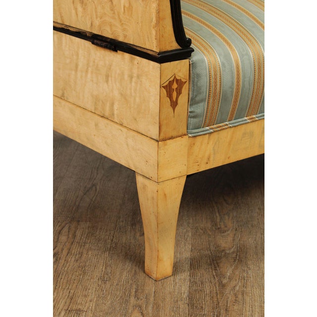 Antique Biedermeier Inlaid Flame Birch Sofa For Sale - Image 12 of 12