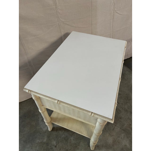 Hollywood Regency Thomasville Allegro Collection Faux Bamboo Single Drawer Nightstand For Sale - Image 3 of 8
