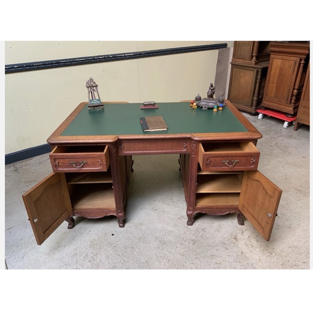 Antique Art Nouveau Double-Sided Desk, 1910 For Sale - Image 6 of 14
