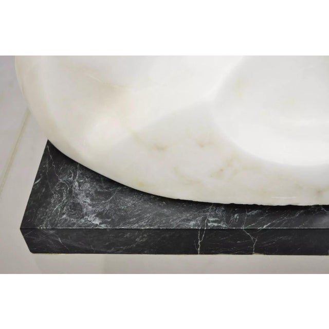Sheryl C. Benjamin Carved Marble Abstract Modernist Sculpture on Marble Base For Sale - Image 11 of 12