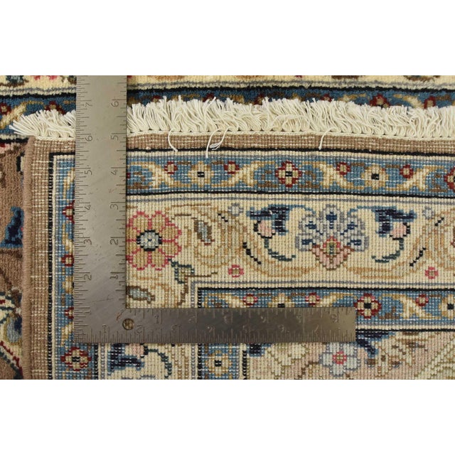 Kashan Rug 3’5” X 4’9” Brown Wool Vintage Traditional Hand-Knotted Carpet For Sale - Image 12 of 12