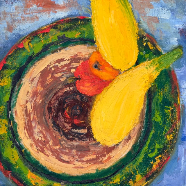 Vintage Modernist Oil Painting Still Life in Gilt Frame - Unsigned For Sale - Image 4 of 12