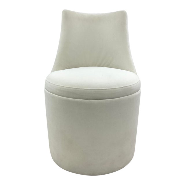 Caracole Modern White Velvet Accent Chair For Sale