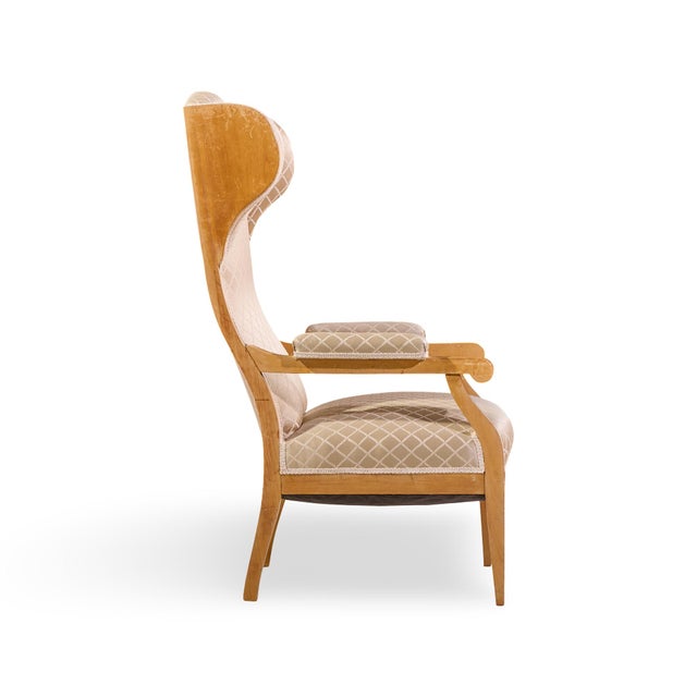 Frits Henningsen Style Swedish Biedermeier Wingback Lounge Chairs - Pair For Sale - Image 11 of 12
