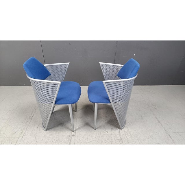 Blue Postmodern Dining Chairs, 1980s, Set of 6 For Sale - Image 8 of 14