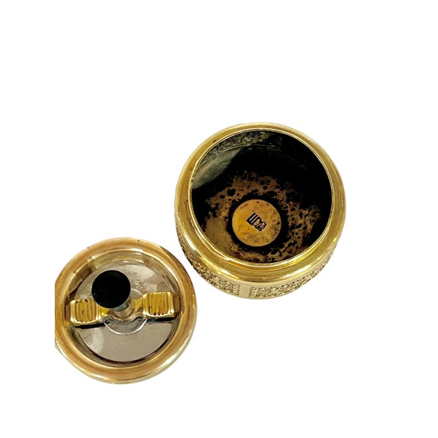 Vintage Hollywood Regency Brass Cherub Roulette Style Ashtray For Sale - Image 9 of 11