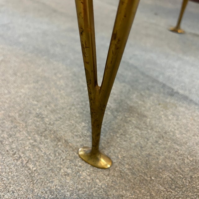 1960s Mid Century Brass + Walnut Slat Bench by Hugh Acton For Sale - Image 10 of 11