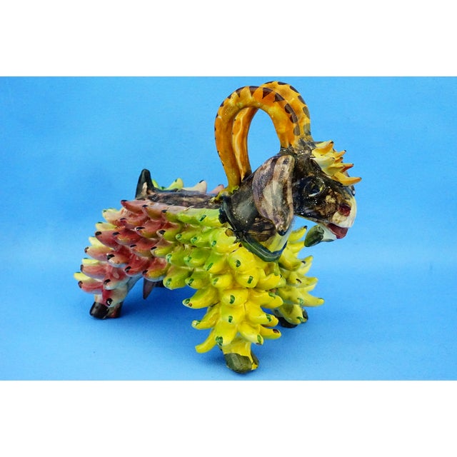 After Richard Dölker, Vietri German Period Goat Sculpture, 20th Century, Ceramic For Sale - Image 8 of 18