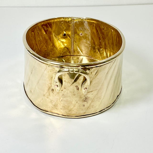 Mid-Century Boho Chic Hollywood Regency Arts & Crafts Brass Oval Planter With Handles. For Sale - Image 9 of 13