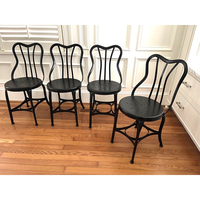 Early 1900s set of 4 matching Toledo Bistro Chairs. While there are no makers marks on these chairs, this design has been...