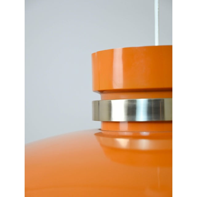 1960s Scandinavian Pendant Lamp in Orange Plastic, 1960s For Sale - Image 5 of 9