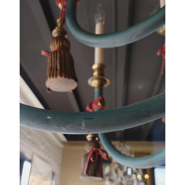 Late 20th Century Vintage Italian Style Tassel 12-Light Chandelier For Sale - Image 5 of 9
