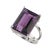 Traditional Emerald Cut 12ct Amethyst & Sterling Ring Size 7.75 For Sale - Image 3 of 4