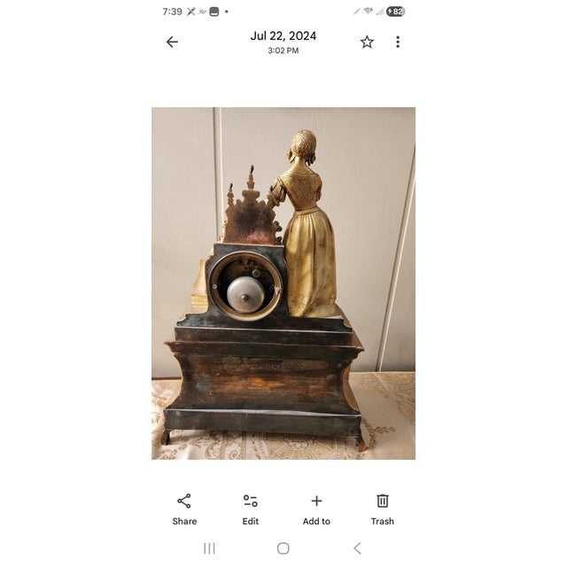 19th Century 19th Century Incredible Gilt French Mantle Clock For Sale - Image 5 of 5