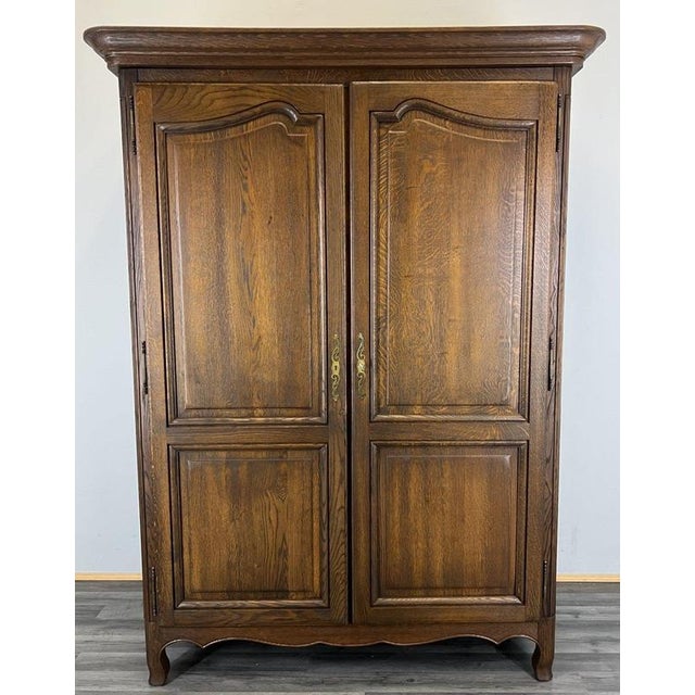 Vintage French Wardrobe in Oak For Sale - Image 3 of 12