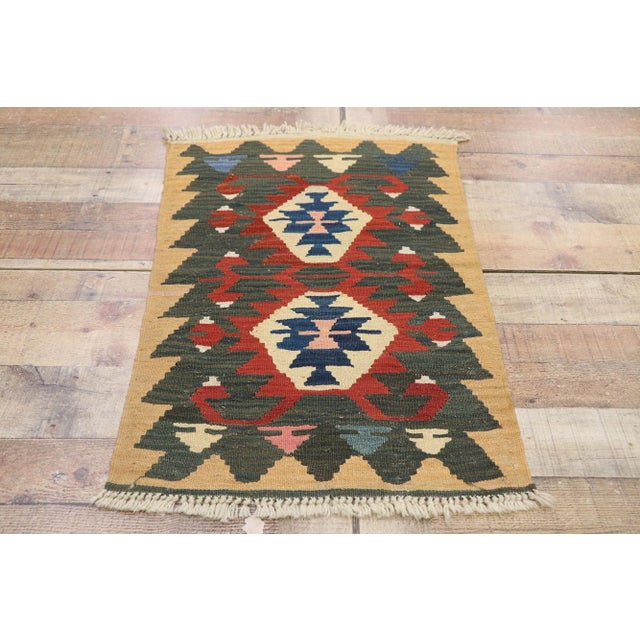 Textile Vintage Persian Shiraz Kilim Rug - 01'11 X 02'10 For Sale - Image 7 of 9