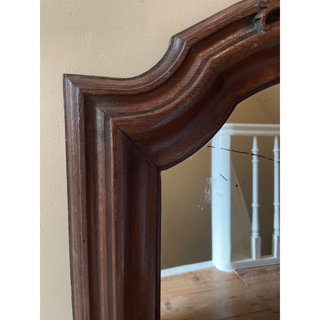 Antique French Oakwood Mirror, 1800s For Sale - Image 13 of 18