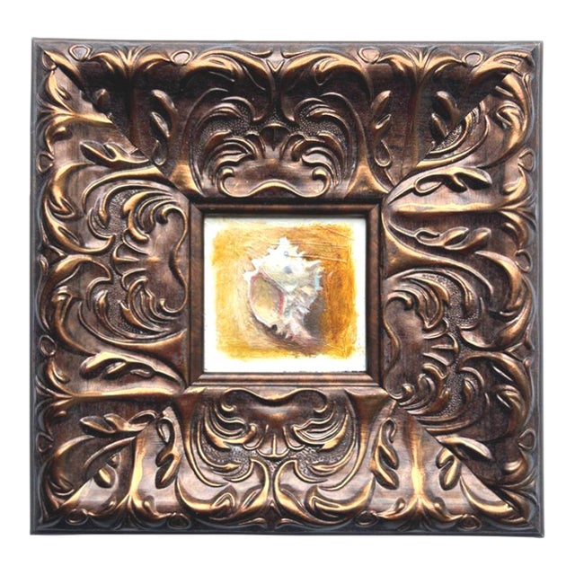 Framed Shell Antique Original Painting by Valeriya Serova For Sale