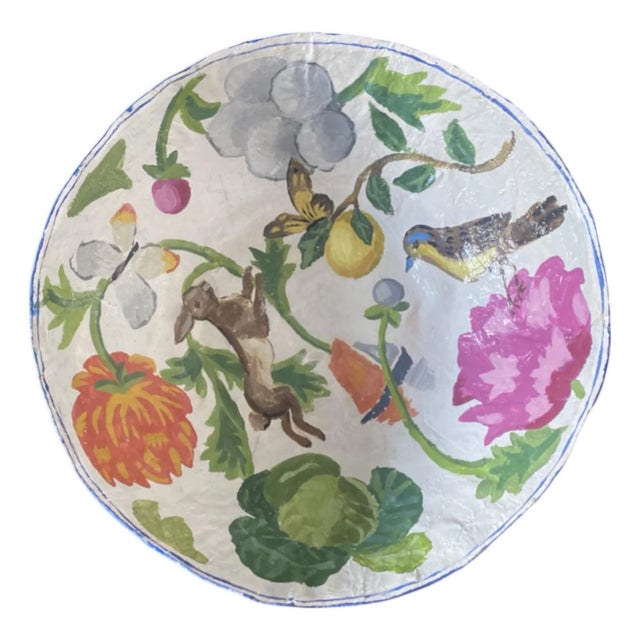 Papier Mache Vegetable Bowl For Sale