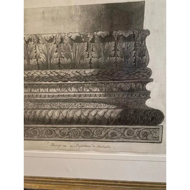 19th Century Drawing of Architectural Column Base From Constantine Baptistry, Framed For Sale In Boston - Image 6 of 11