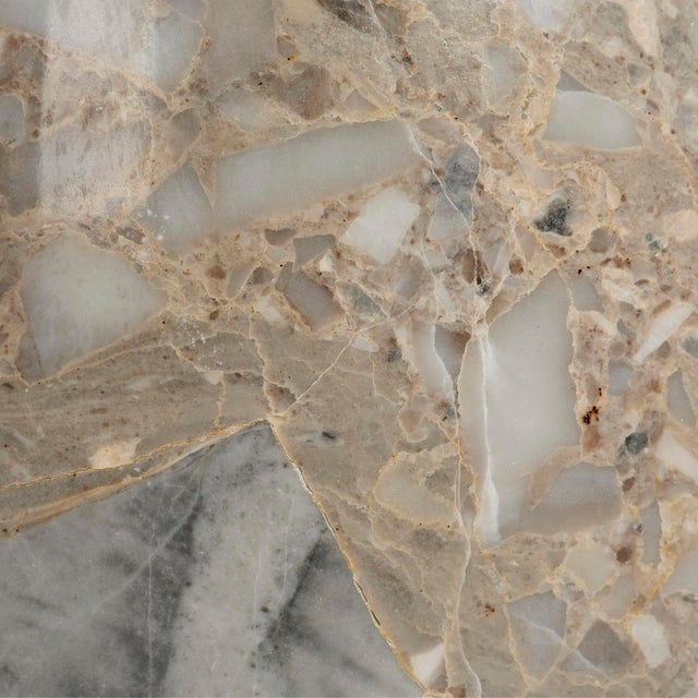 Jamie Young Capsule Travertine Table Lamp with Linen Shade For Sale - Image 4 of 7