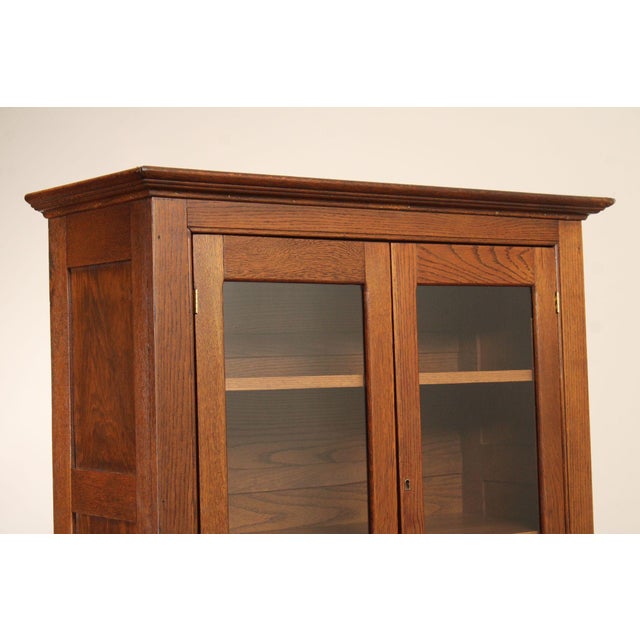 Wood Vintage Oak Kitchen Flatwall Cabinet For Sale - Image 7 of 12